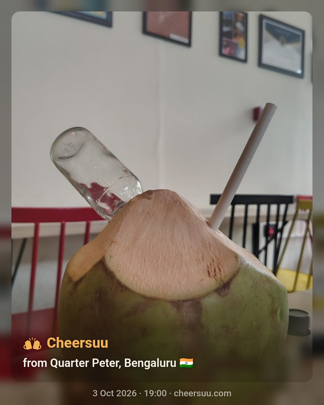 A Cheersuu from Quarter Peter, Bengaluru