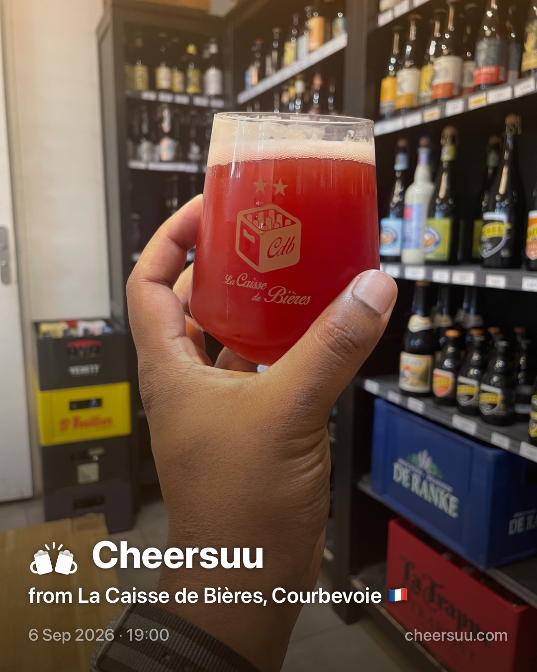 A Cheersuu from La Caisse de Bières, Courbevoie