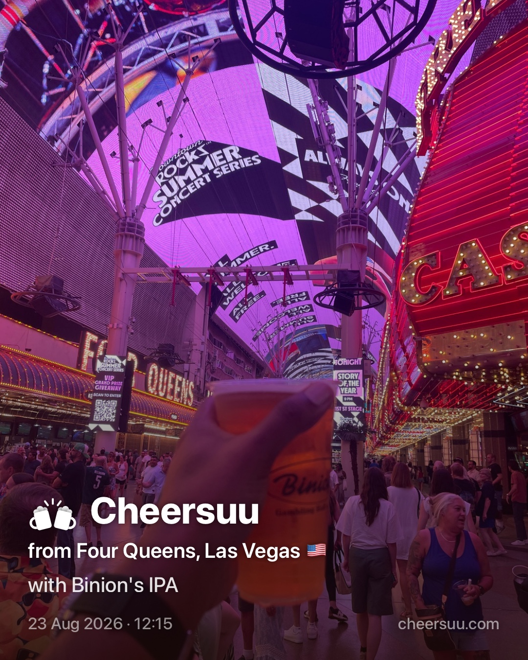 A Cheersuu from Four Queens, Las Vegas