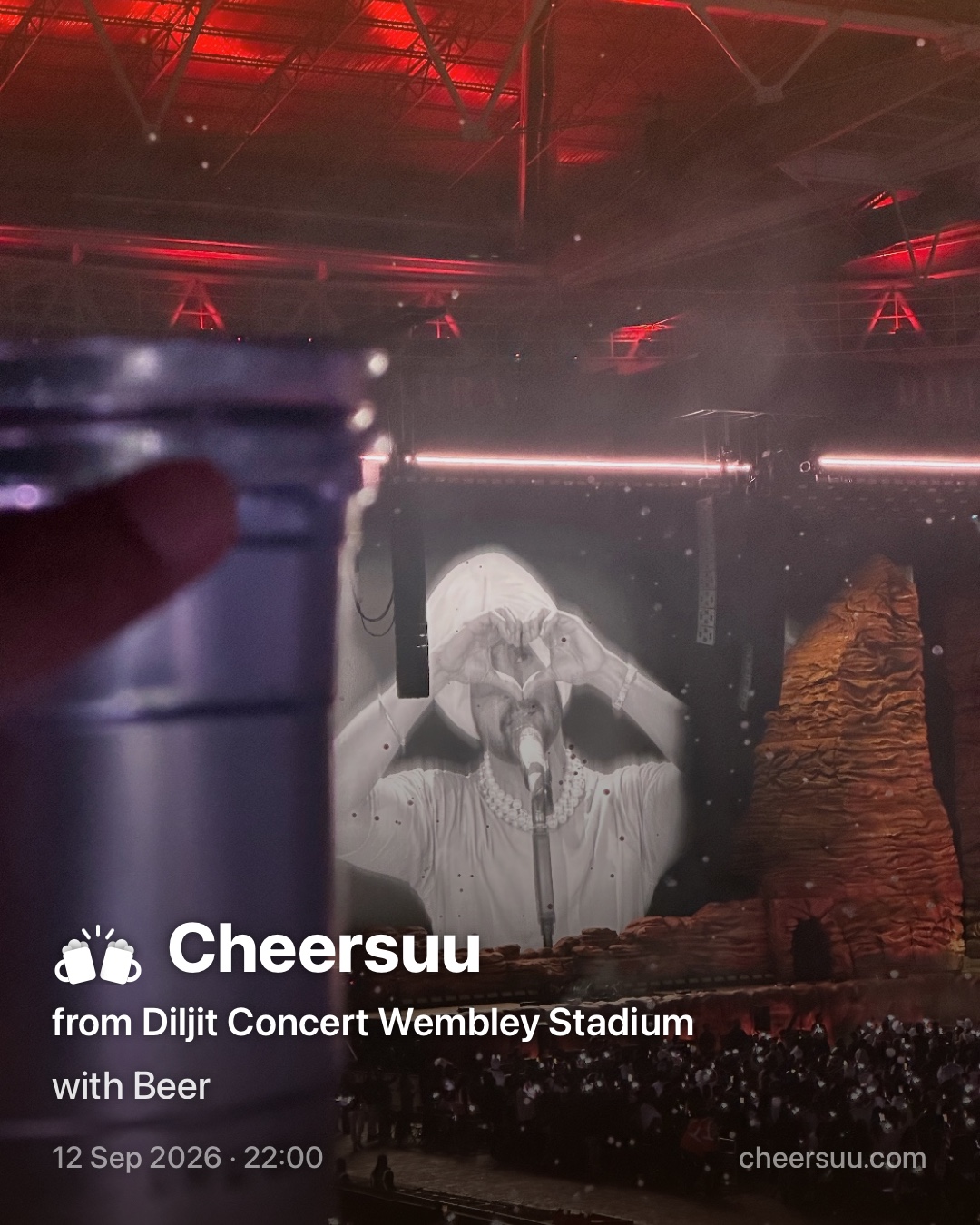 A Cheersuu from Diljit Concert Wembley Stadium