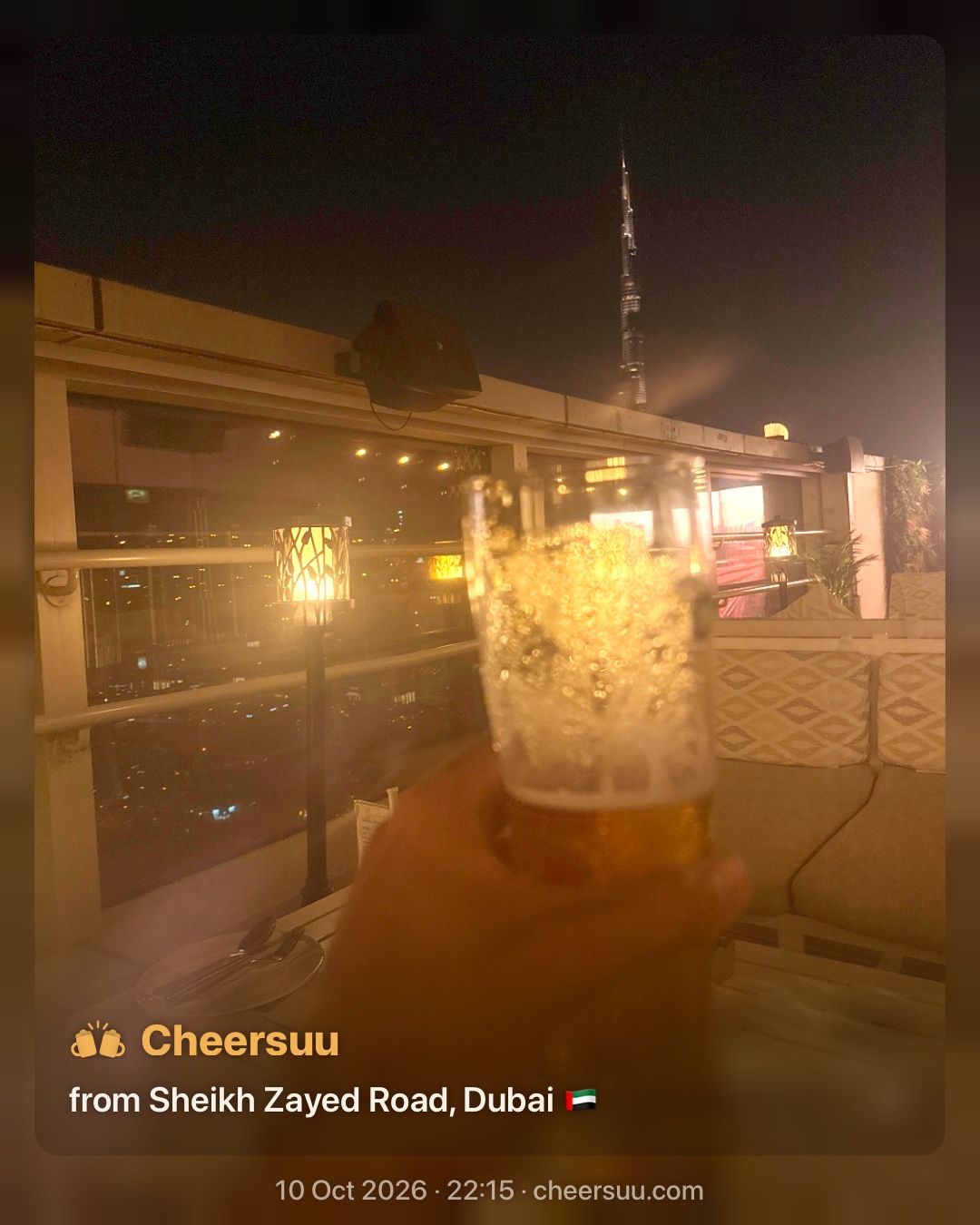 A Cheersuu from Sheikh Zayed Road, Dubai